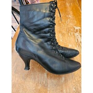 Vintage Victorian Boots Size 7 Genuine Lace Up Pointed Toe Halloween Costume